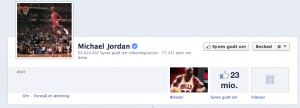 Michael Jordan Facebook fan page juni 2013